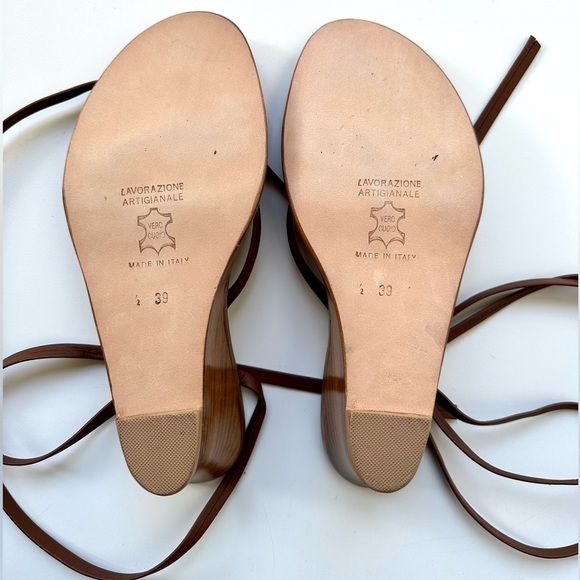 NWOB CORNETTI Caminia Wedge Sandal in Brown Calfskin, size 39 - Picture 9 of 9